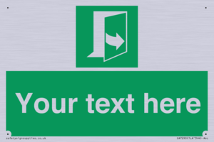 Custom sign safe condition door opens pulling left hand side